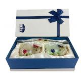 BTT Enamel Rose and Butterfly Glass Tea Cup Set