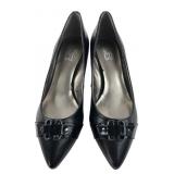 9 & Co. Black Pointed Toe Kitten Heels