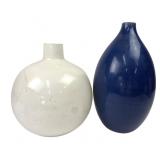 Pair of Contemporary Glass and Ceramic Vases