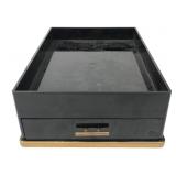 Modern Black Acrylic Valet Tray with Drawer 4x11