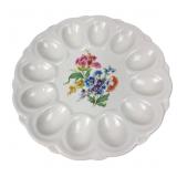 E&P American Artware Floral Deviled Egg Plate