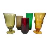 Assorted Mid-Century Modern Style Colored Glasswar