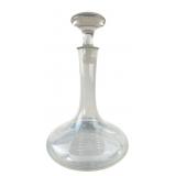 Etched Glass Ships Decanter with Stopper