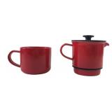 FORLIFE Red Ceramic French Press and Mug Set