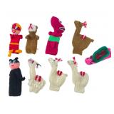Hand-Knitted Animal and Character Finger Puppets