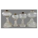 Group of 4 Pressed Glass Oil Lamp Bases