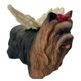 Yorkshire Terrier Angel Figurine with Red Bow