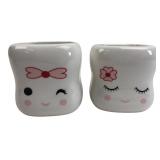 Pair of Kawaii Style Ceramic Marshmallow Mugs