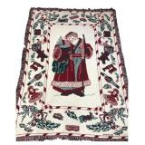 HWW Woven Cotton Santa Claus Throw Blanket