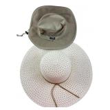 Panama Jack Mesh Sun Hat and White Straw Hat