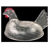 Pressed Glass Hen on Nest Lid