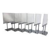 Chrome and Acrylic Tabletop Sign Holders
