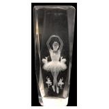 Laser Etched Crystal Ballerina Paperweight 6'H
