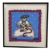 Jim 3D Painted Glass Angel Cat Artwork, 196/300