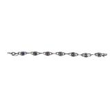 Sterling Silver and Amethyst Link Bracelet