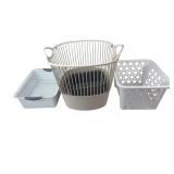 Mixed Lot of Plastic Storage Baskets and Hamper
