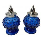 Imperial Glass Cobalt Blue Hobnail Salt & Pepper