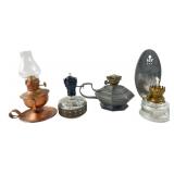 Assorted Vintage Miniature Oil and Kerosene Lamps