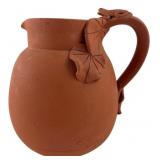 Handmade Portuguese Terracotta Frog Pitcher, 7' H