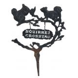 Cast Iron Squirrel Crossing Garden Stake