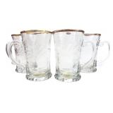 Circle Imports Pressed Glass Mugs, Set of 4