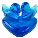 Grandma's Bluebirds Glass Lovebirds Figurine