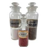 Set of 3 Hand-Blown Glass Apothecary Jars