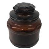 Amber Pressed Glass Apothecary Jar, 4' H