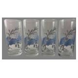 Set of Four Winter Foliage Tumbler Glasses