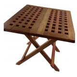 Teak Lattice Top Folding Side Table