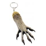 Taxidermy Opossum Paw Keychain with Gilt Cap