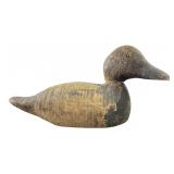 Hand-Carved Wooden Canvasback Duck Decoy