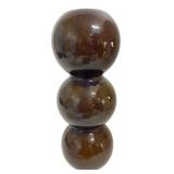 Triple Sphere Glazed Stoneware Vase, 14' H
