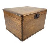 Oak Finger-Jointed Storage Box with Iron Latch