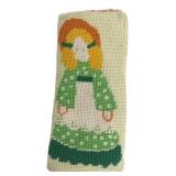 Needlepoint Eyeglass Case with Girl Motif