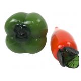 Art Glass Bell Pepper and Carrot Sculptures