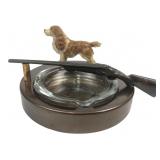English Springer Spaniel and Shotgun Ashtray