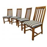 Set of 4 Modern Slatted Back Chairs