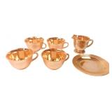 Fire-King Peach Lustre Oven Ware Tea Set