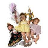 Group of 5 Vintage Dolls, Ideal Baby Doll, 13-23'