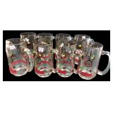 Set of Eight Mid-Century Modern BBQ Glass Mugs