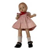 Vintage Composition Doll in Gingham Dress