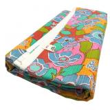 VTG Floral Cotton Fabric Remnant, 45'x 9 feet