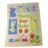 Vintage Style 'That's Our Baby' Cotton Quilt