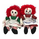 Pair of Raggedy Ann Style Cloth Dolls, 20' H
