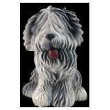 Ceramic Shaggy Dog Figurine, 9.5' H