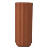 Terracotta Fluted Cylindrical Vase