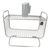 White Wire Two-Tier Wall Shelf and Plastic Pitcher