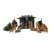 Vintage AR Plastics Nativity Set with Creche