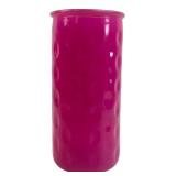 Pink Glass Cylinder Vase with Dimpled Pattern, 10'